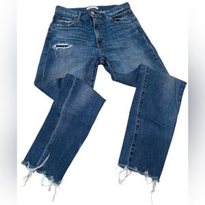 Moussy Vintage Jeans Saab Japan- distressed, high rise, ankle, medium wash